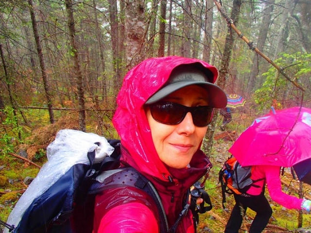 senderismo bajo la lluvia
